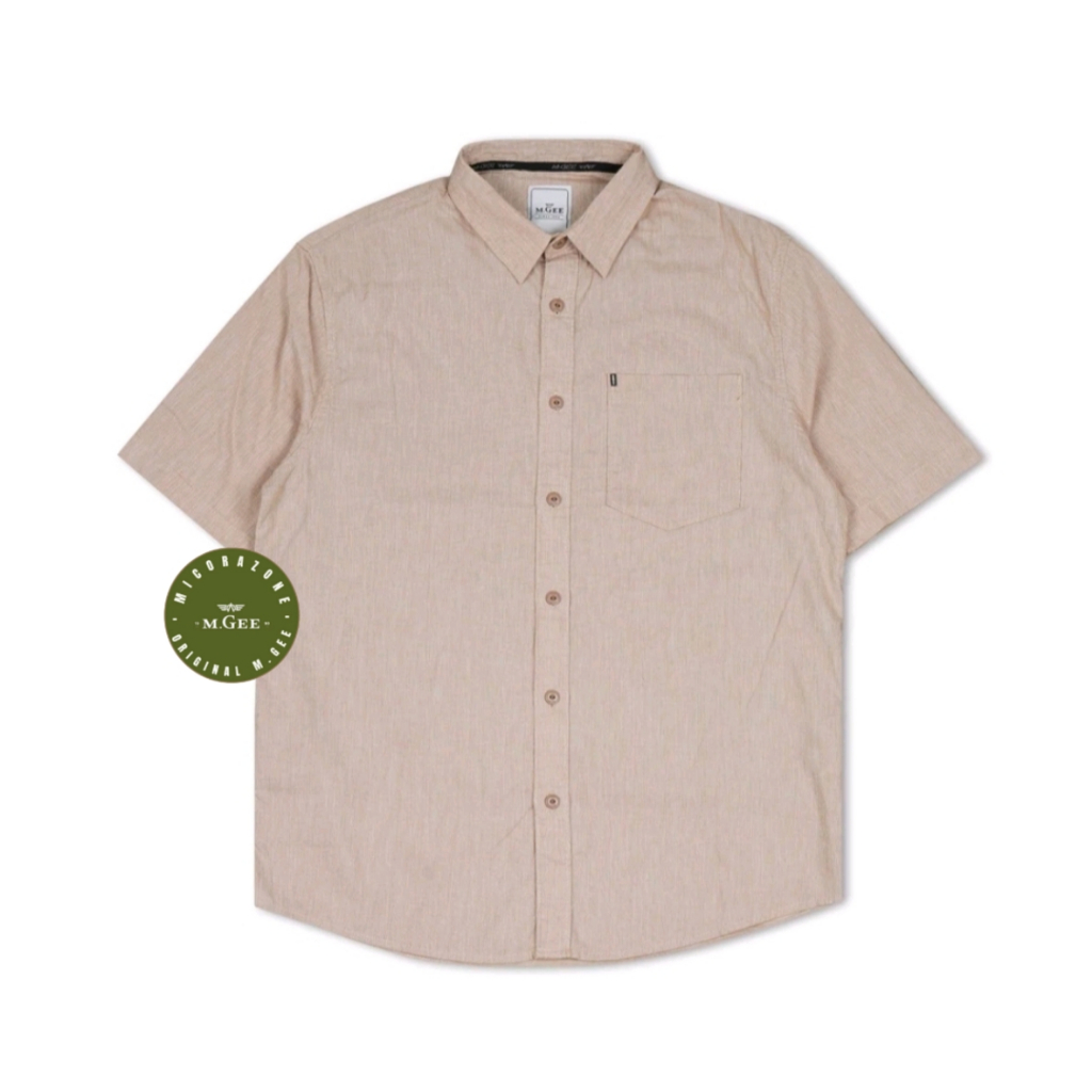 Kemeja Original MGEE - Kemeja Kasual Lengan Pendek Original MGEE Cream