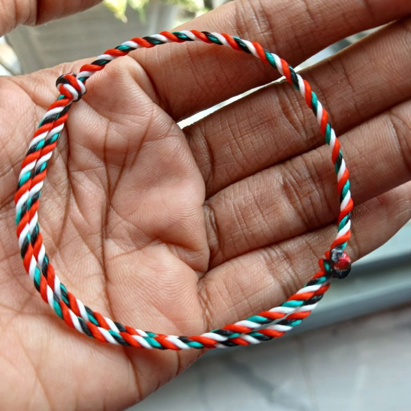 GELANG TALI PALESTINA 4 WARNA HITAM PUTIH HIJAU MERAH