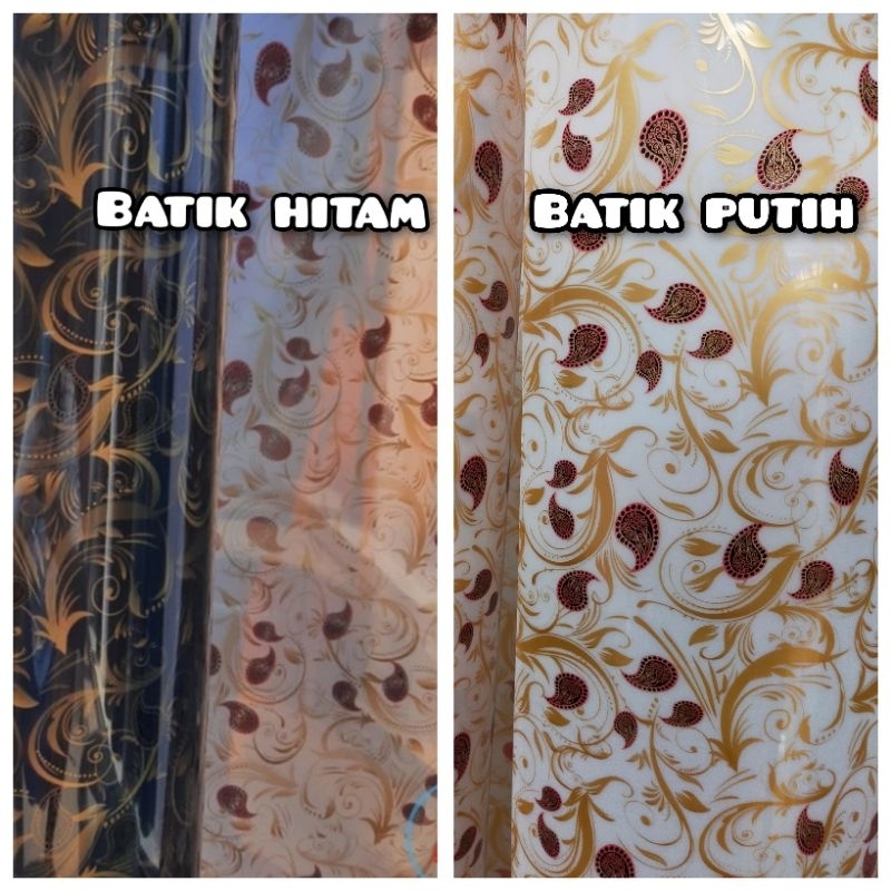 Fiber pagar plastik penutup pagar putih motif batik