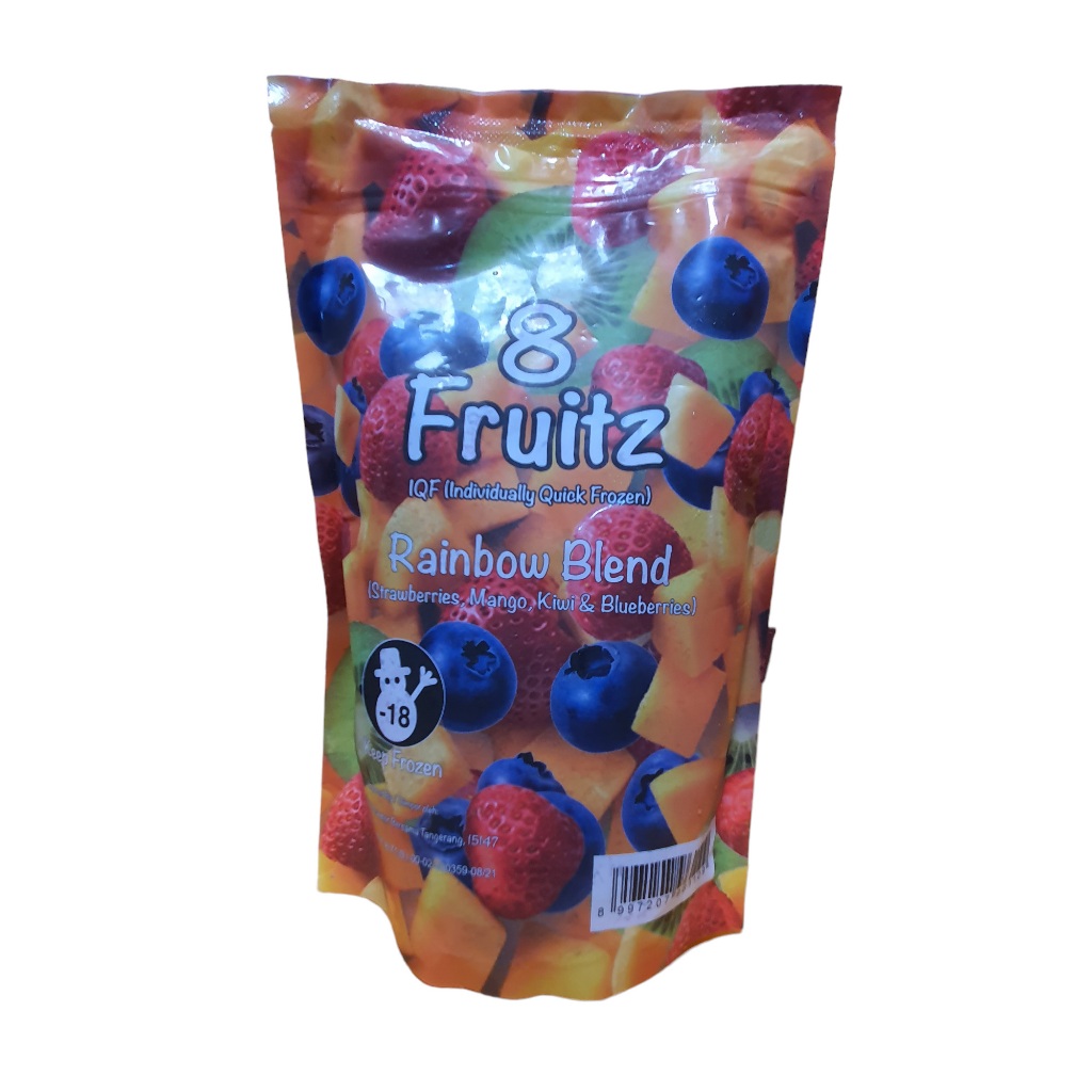 

Buah beku impor mix rainbow IQF 8 fruitz