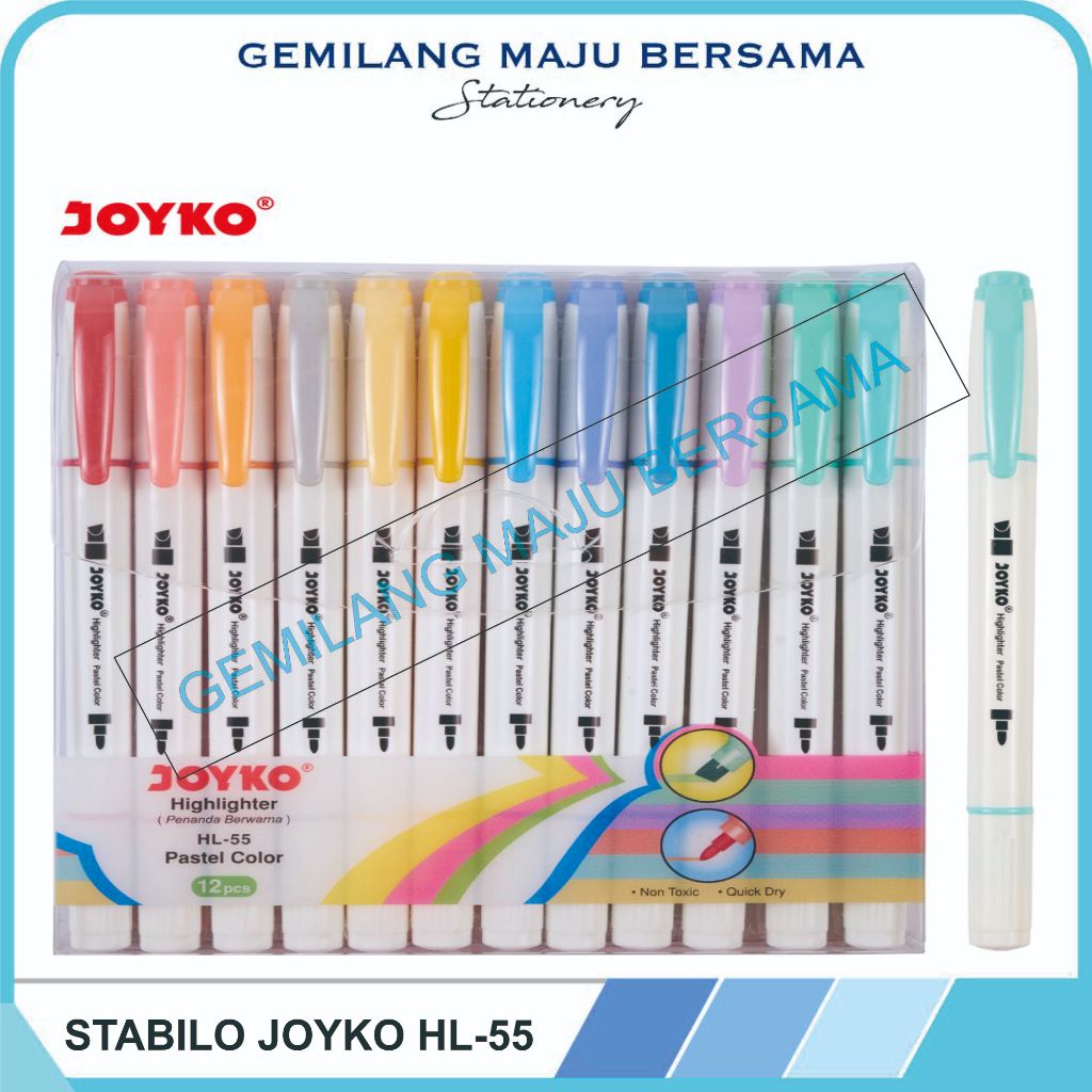 

Highlighter Stabillo Penanda Joyko HL 55 (Per Set Isi 12 Pcs/Warna)