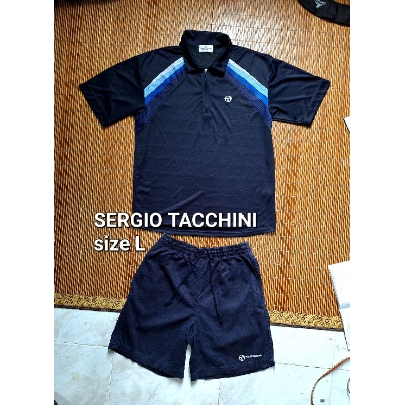 Setelan SERGIO TACCHINI Polo Shirt Celana Pendek Baju Kaos Krah