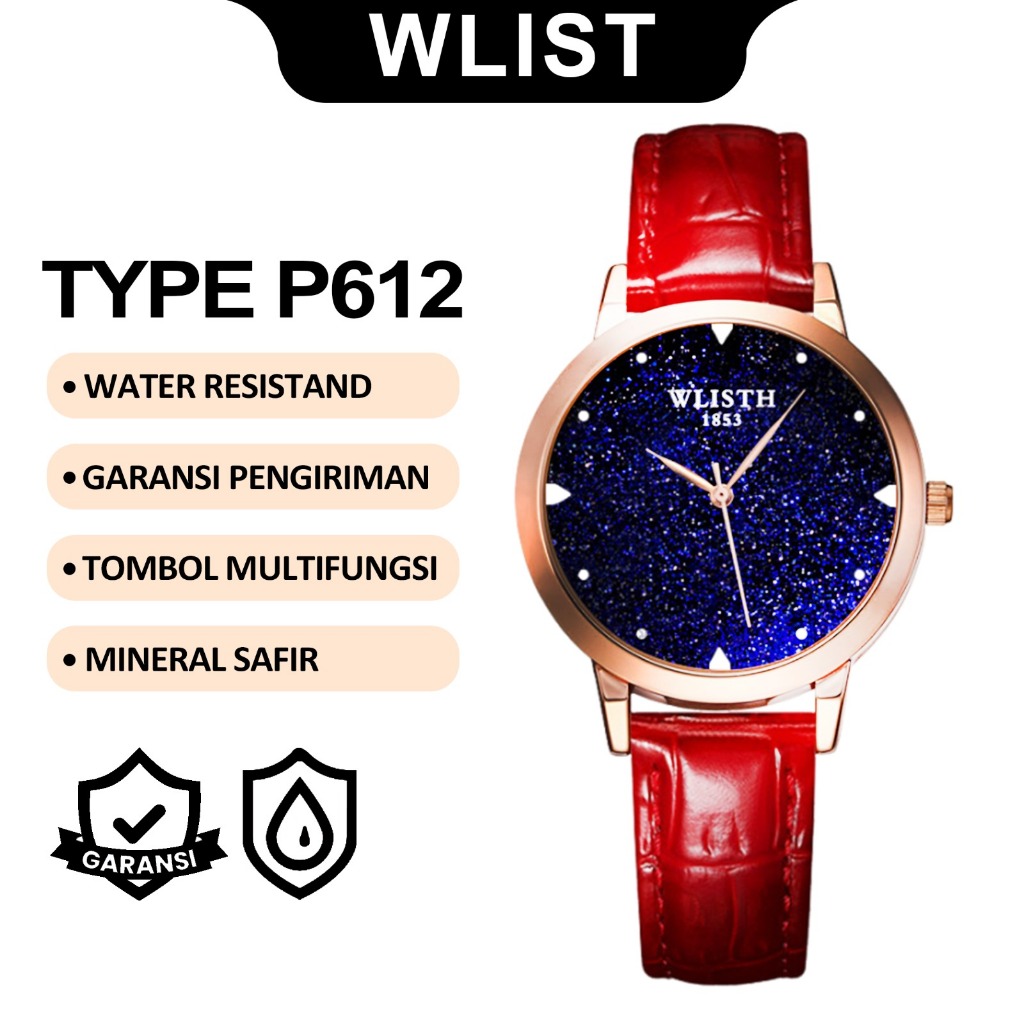 COD Wlisth Jam Tangan Wanita P612 Original Berlian Anti Air Analog Bisnis Kuarsa Jam Tangan Cewek