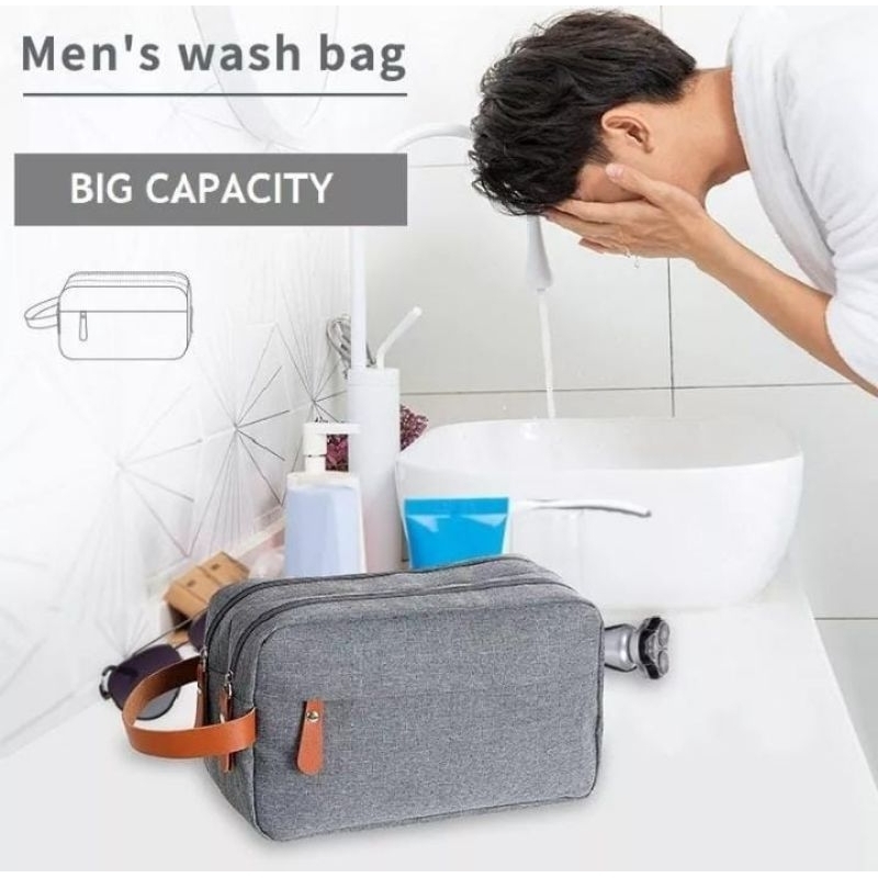 Tas penataan alat mandi pria MEN'S wash travel bag import