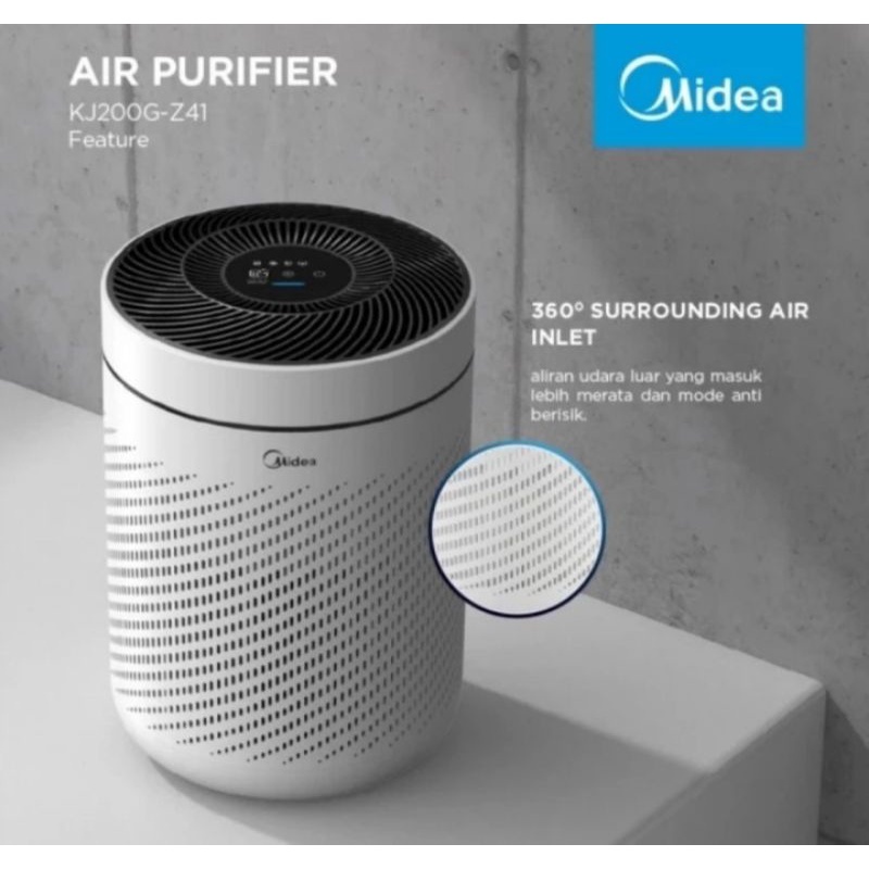 Air Purifier Midea KJ200G-Z41 - Penyaring Udara HEPA 13 dengan Indikator Kualitas Udara 4 Warna