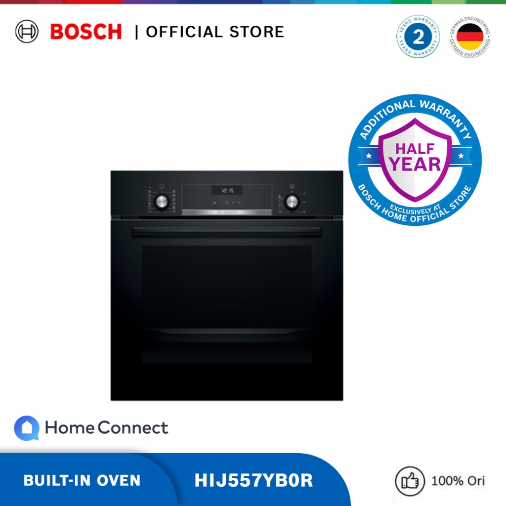 Bosch HIJ557YB0R Built-in Oven / Oven Tanam Added Steam Function Seri 6, Black