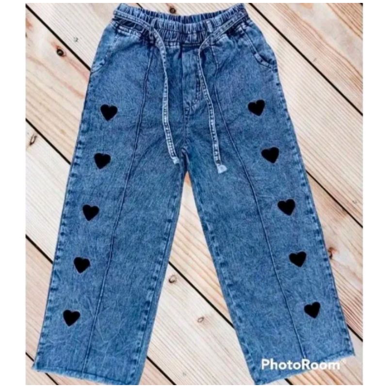 CELANA JEANS ANAK PEREMPUAN//KULOT LOVE ANAK TANGGUNG DEWASA//KULOT LOVE JEANS