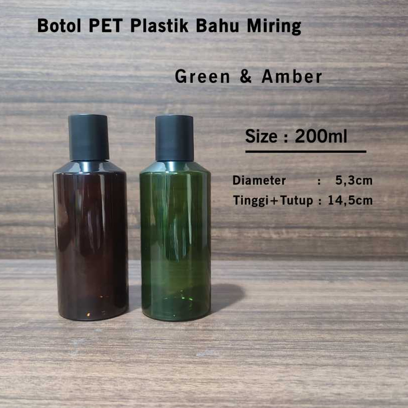 Botol Plastik PET Toner 200ml Botol Kosmetik Plastik PET Bahu Miring Kemasan Make Up Makeup Remover 