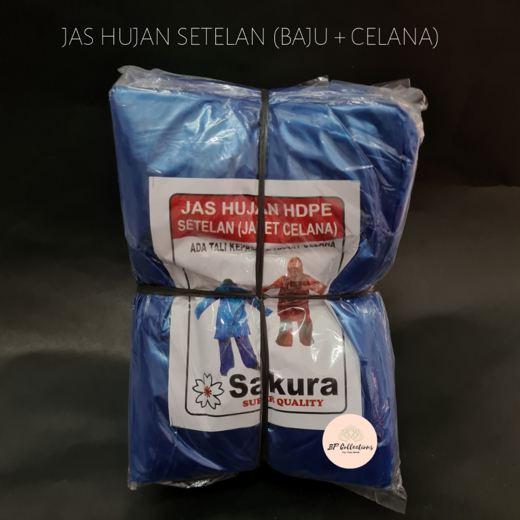 1 BALL 360 pc JAS HUJAN PLASTIK SETELAN LENGAN PANJANG HDPE CUKUP TEBAL SETELAN CELANA BAJU TEBAL LE