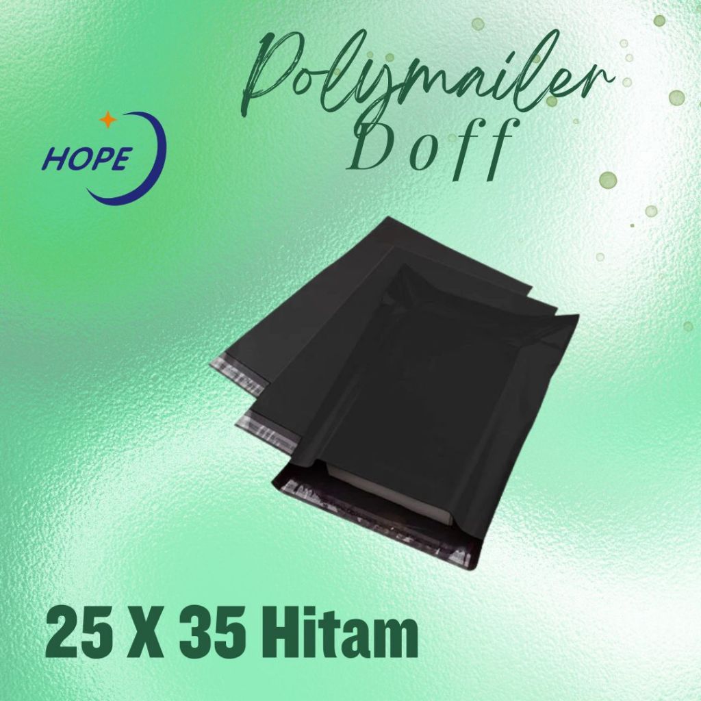 

Kantong Plastik Packing / Polymailer / Plastik Olshop Hitam D bahan HDPE 25X35 DOFF