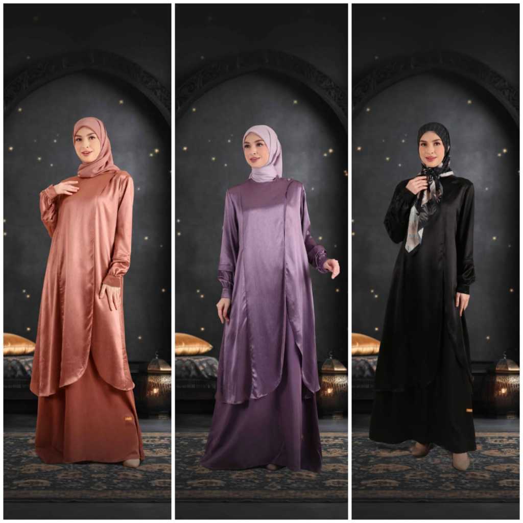 GAMIS BELYN BY NBRS FASHION DRESS BAJU BUSANA MUSLIM WANITA DEWASA REMAJA BUSUI POLOS WARNA BLACK CA