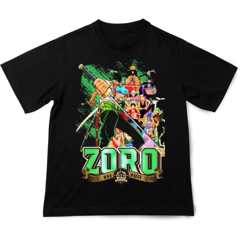 Kaos Roronoa Zoro One Piece | Kaos Zoro One Piece | Kaos One Piece Oversize | Kaos Anime One Piece |