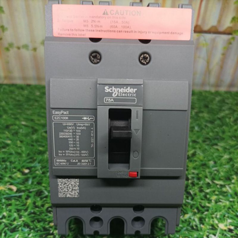 MCCB EZC / Breaker EasyPact Schneider EZC100H 3P 75A ezc100h3075