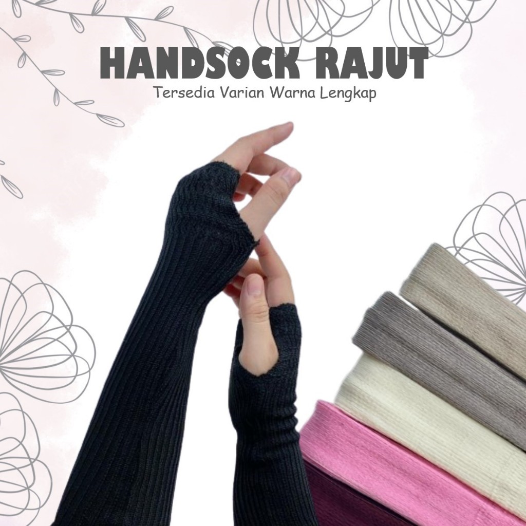 Handsock Rajut Tangan Jempol Lengan Panjang / Manset Tangan Rajut / Deker Lengan Panjang Premium