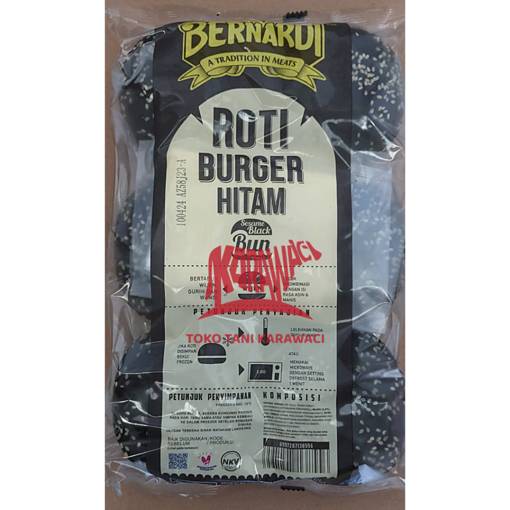 

BERNARDI Roti Burger Hitam Wijen / Black Burger Buns with Sesame Seeds (6 pcs)