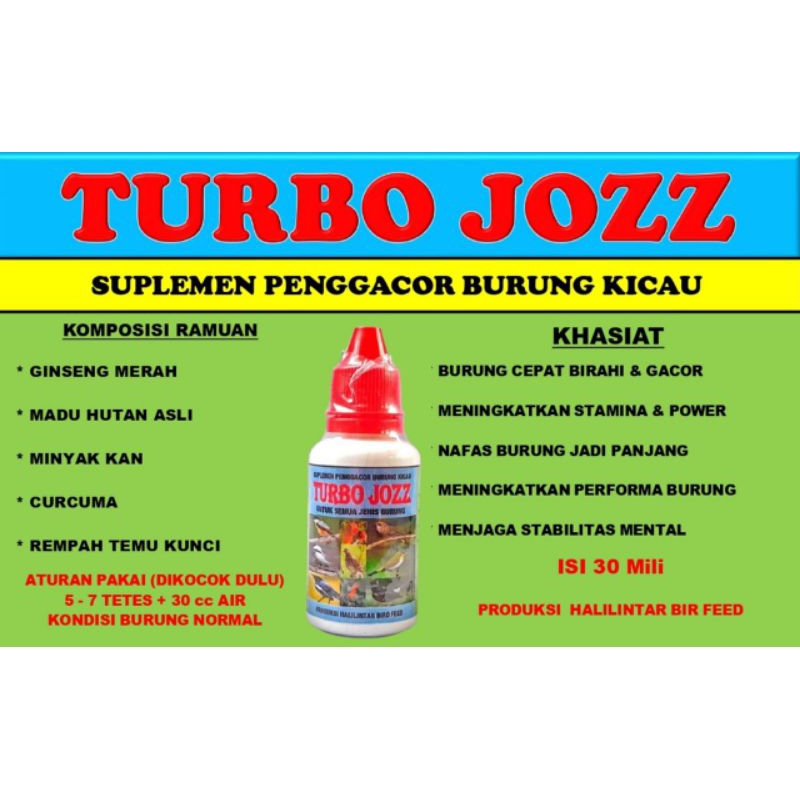 Suplemen Penggacor Burung Kicau Turbo Jozz