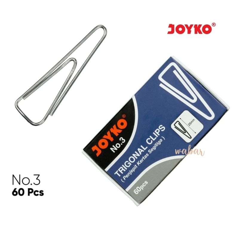 

Pin // Penjepit Kertas // Trigonal Clips No.03 // Klips Segitiga Joyko