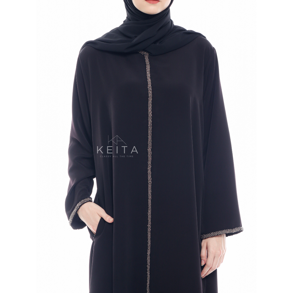 Abaya Hitam Turkey Modern Remaja - Syafa Abaya by Keita Official
