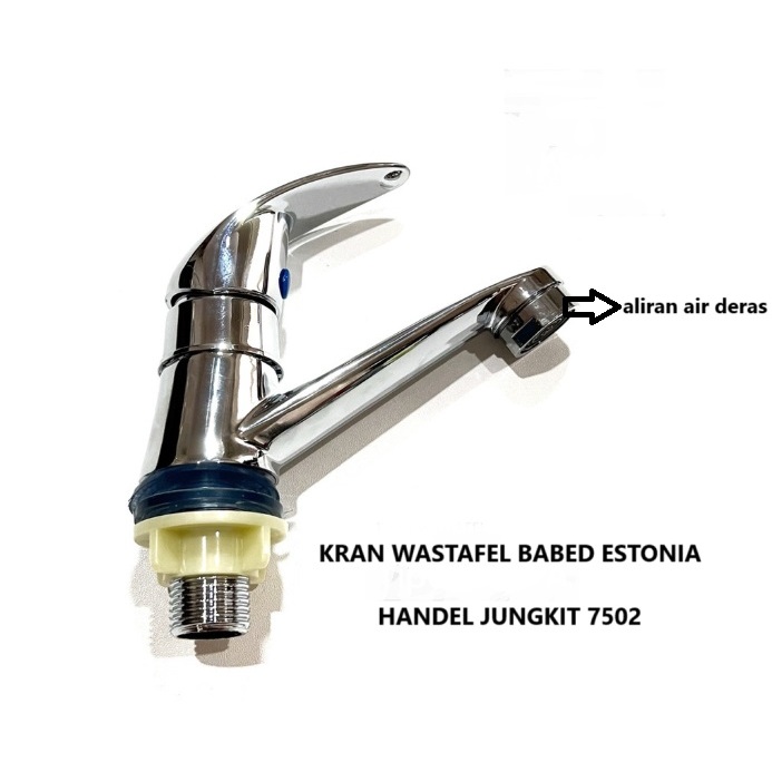 Kran Wastafel ESTONIA Handel Jungkit 1/2 Inch Keran Air Cuci Tangan Awet Chrome