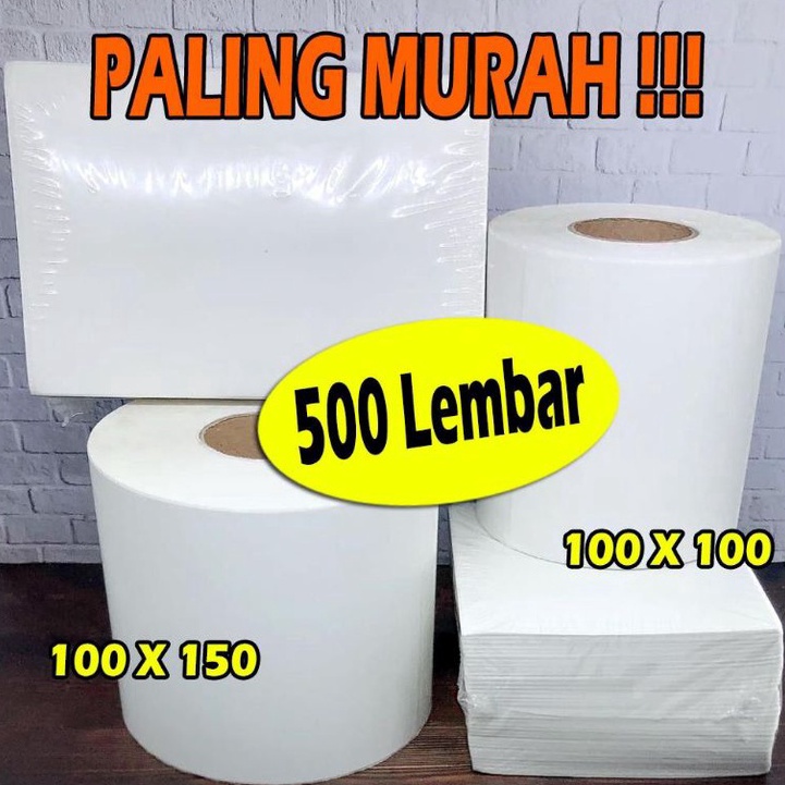 

100x100 100x150 Label Sticker Thermal / Direct Thermal Sticker / Kertas Thermal / Label Thermal / Kertas Stiker Resi / Kertas Printer Thermal / Stiker Thermal / Sticker Thermal 500pcs / Sticker Thermal A6