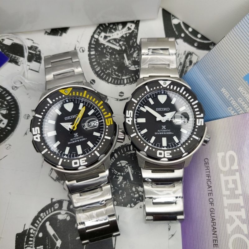 Seiko Prospex Monster Silver Black Dial Automatic Original Jam Tangan Pria