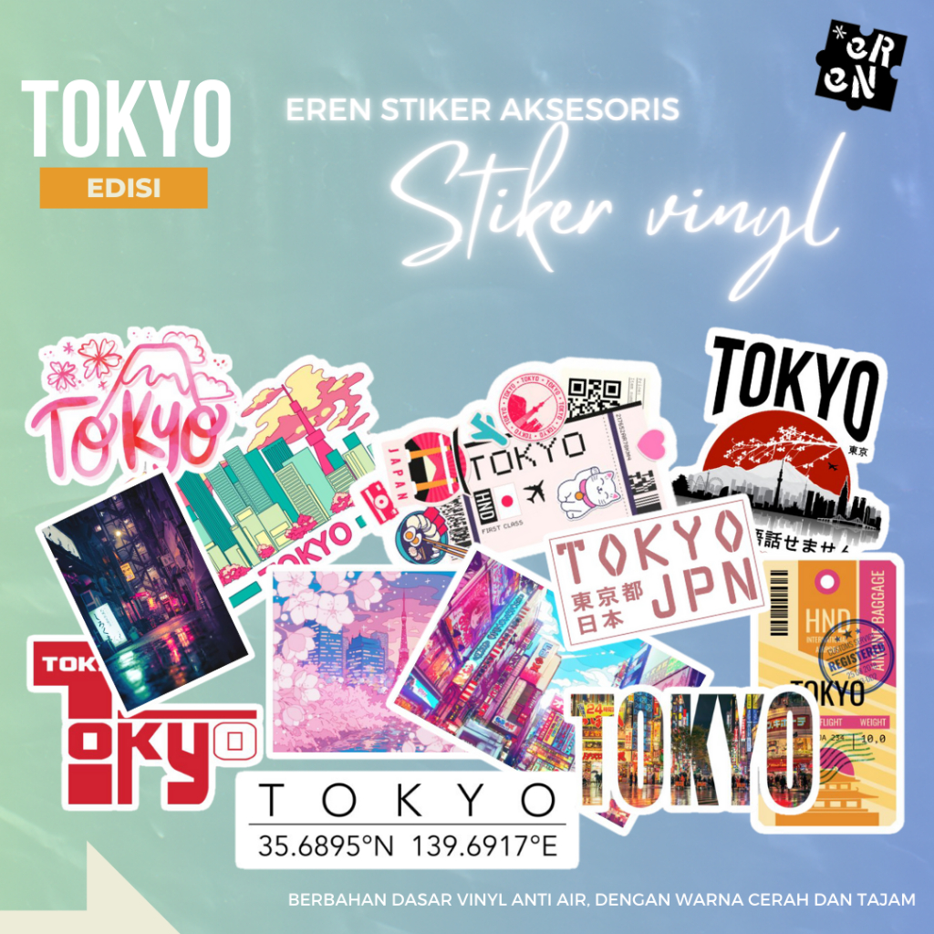 

STIKER ANTI AIR TOKYO VINIL SUSU ISI 100PCS DESAIN TERBARU PREMIUM