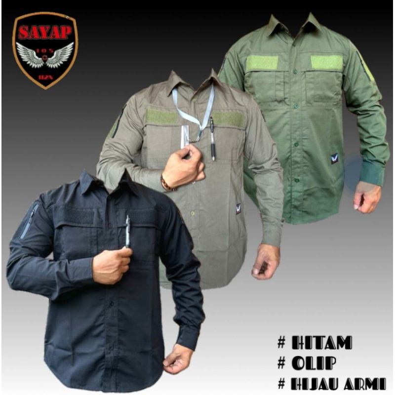 KEMEJA TACTICAL LENGAN PANJANG ORIGINAL BRAND SAYAP,BAJU W-TAC TACTICAL LENGAN PANJANG
