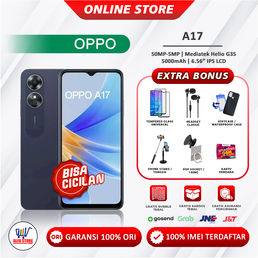 Oppo A17 Ram 4/64GB A17k Ram 3/64GB Garansi Resmi