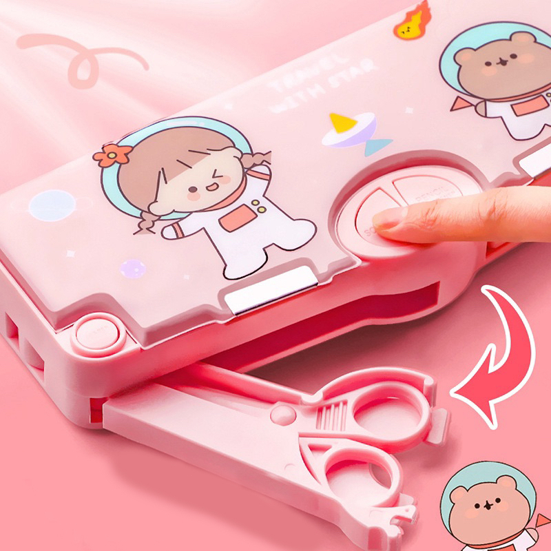 

Estation - Tempat Pensil Multifungsi Motif Unicorn / Dinosaurus / Astronot Untuk Anak Kartun Lapisan