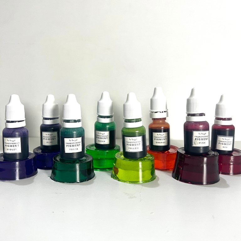 

Pigment Pewarna Transparan 10ml PAKET 8 WARNA Crafting Bahan Pigment Seni Dekorasi Craft Hiasan Kesenian Color Art Transparan Kerajinan Bening Glass Murah Alcohol Ink Pigmen Transparant Colour Recin Mewarnai Coloring Pigmented Blimbing Indah Sablon Malang