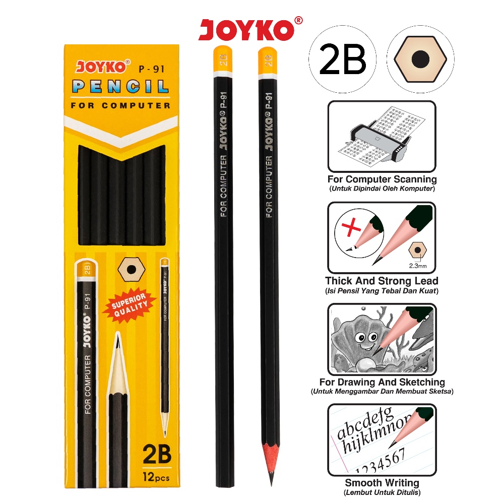 

B33st Product Pencil Pensil Joyko P-91 2B 1 BOX 12 PCS Promo Besar