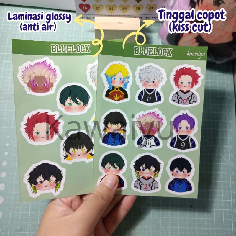 

Sticker Anime Anti Air Bluelock A6 Bachira Nagi Isagi Kaiser