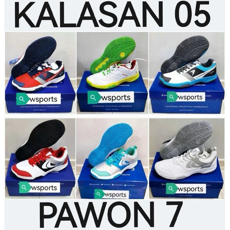 [✭S77➤] [Boleh Tukar Ukuran] Sepatu Badminton Flypower Plaosan Pawon Kalasan Palah 4 5 7 04 05 Agrip