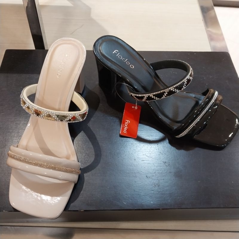 FLADEO sandal wanita heels 7cm