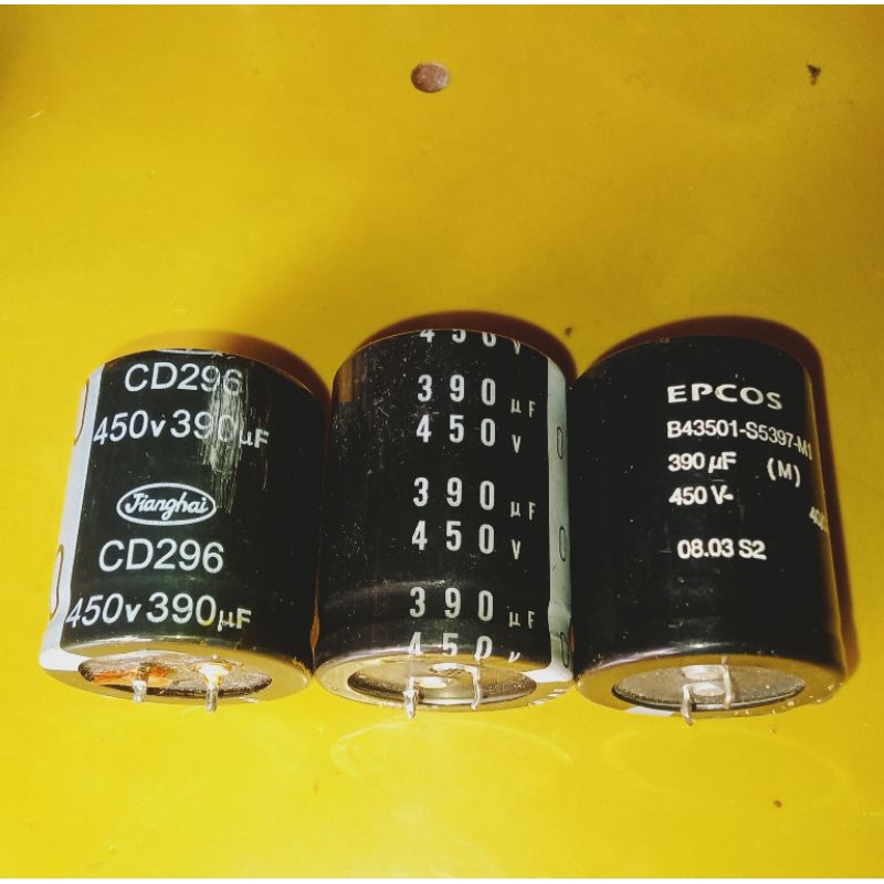 ELCO 450V 390Uf T 4/4.5CM D 3.5CM BEKAS