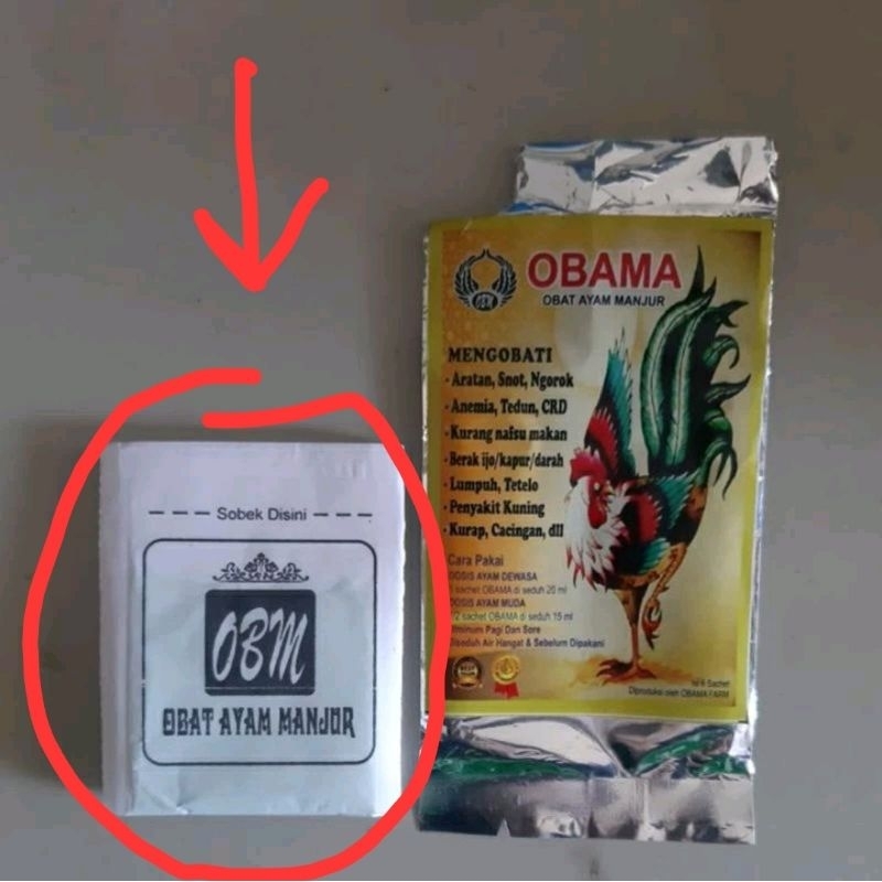 OBAMA 1 Sachet Obat CRD SNOT NGOROK TEDUN TURUN URAT Mata Ayam TETELO Bengkak Snot Berak Kapur Ayam