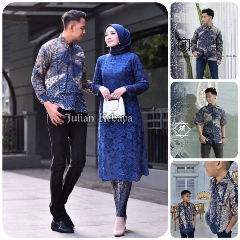 SET KEBAYA BRUKAT COUPLE KEMEJA BATIK AYAH ANAK / BAJU BATIK COUPLE / SET KEBAYA MODERN / KEBAYA BRO
