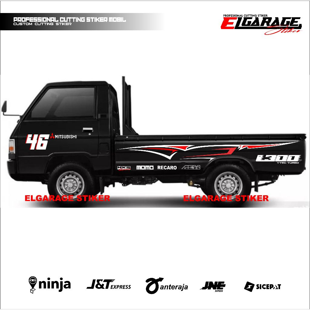 Cutting stiker mobil l300 stiker body samping mobil pick up l300