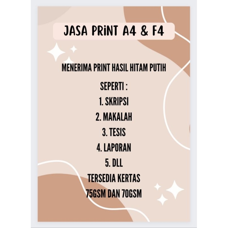 

jasa print kertas hitam putih F4 & A4