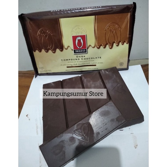 

T3rl@ku. Coklat Batang Coklat Tulip Dark / Dark Chocolatier Chocolate Compound 200 gr/ batang (Produk Baru) Terhitz