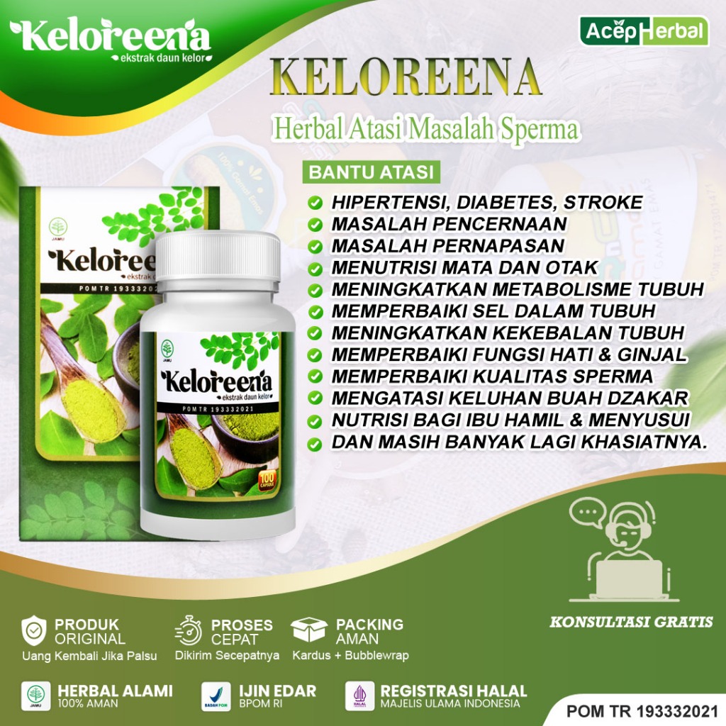 Herbal Keloreena 100% Ekstrak Daun Kelor Premium Keloreena Obat Multikhasiat 100% Original Keloreena