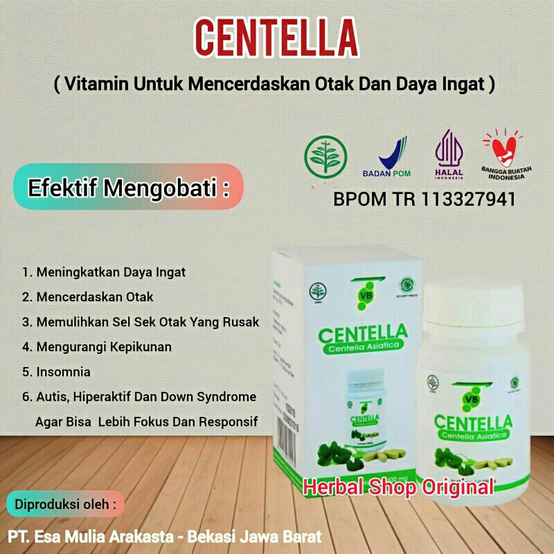 VitaBrain VB Centella Asli Original Suplemen Vitamin Mencerdaskan Otak Terbaik