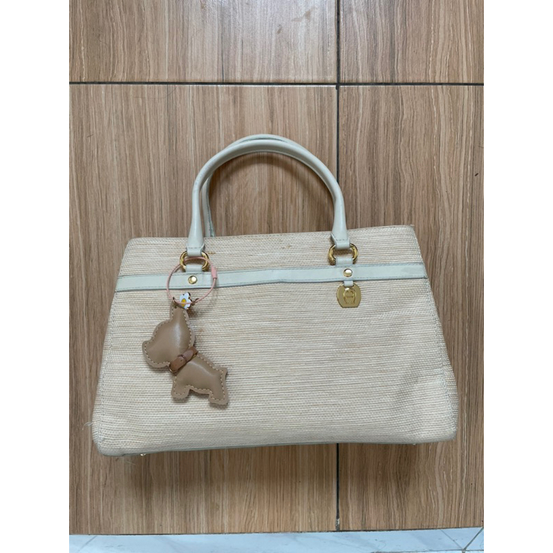 Tas Sling bag top handle etienne aigner anyam mix kulit