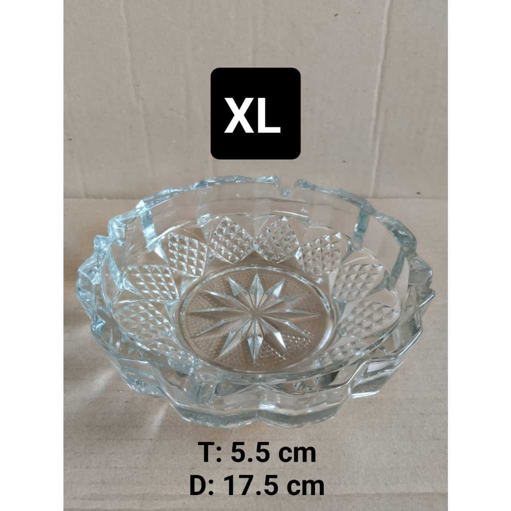Asbak Kristal / Asbak Kaca Bening / Asbak Rokok Ukuran Besar XL