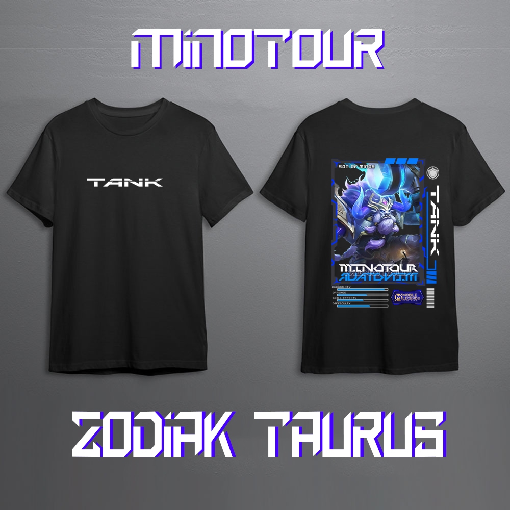 Kaos Pria Mobile Legend Hero MINOTOUR TANK Skin Keren//Kaos Mobile Legend//Kaos ML//Kaos Skin