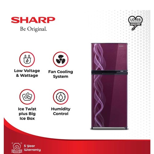 Kulkas Sharp 2 pintu SJ 197 ND VP2 VB2 Merah Biru
