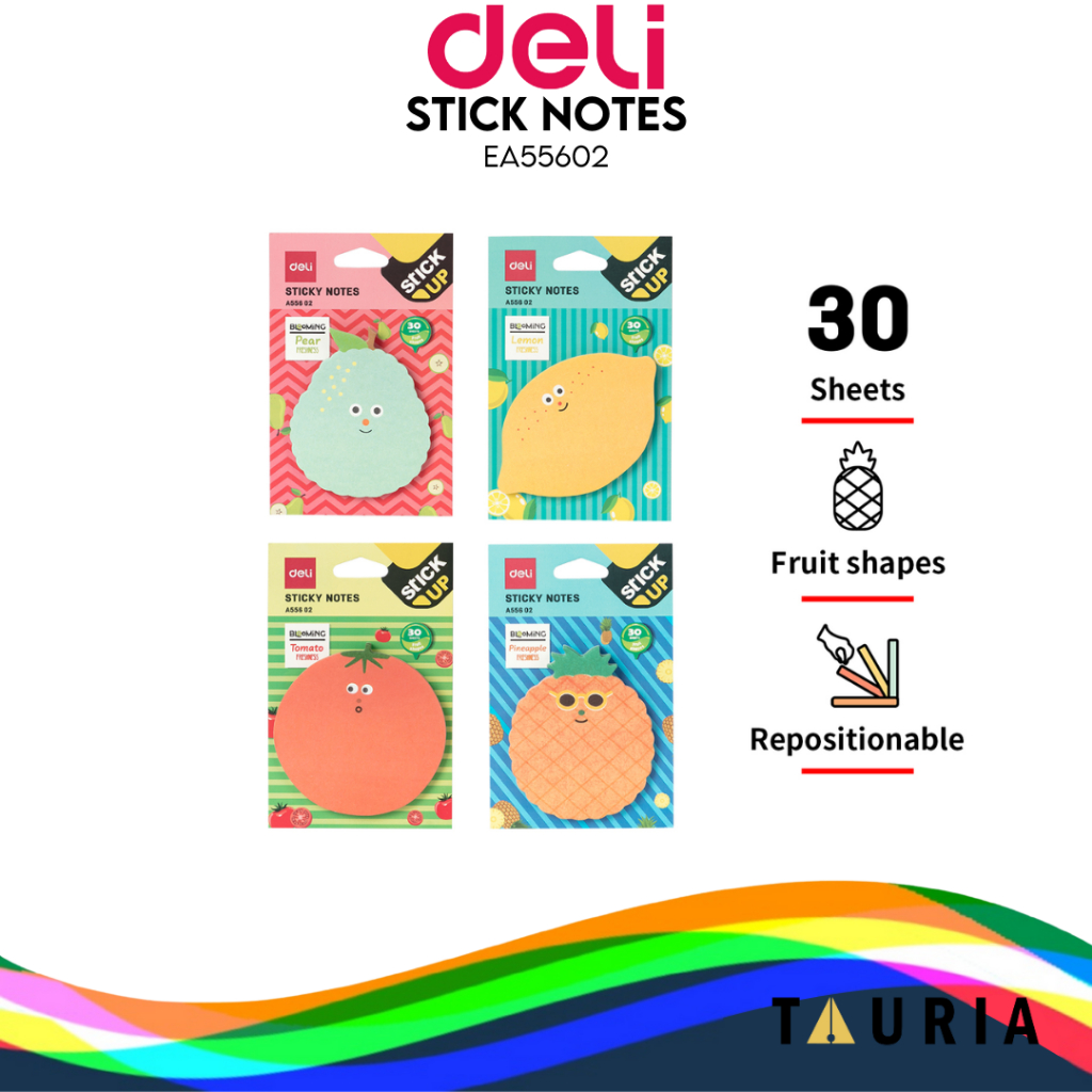 

Deli sticky note tema buah 76 × 76mm 30 halaman EA55602