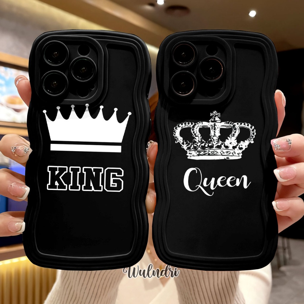 CASE COUPLE GELOMBANG UNTUK TYPE OPPO/VIVO/REDMI/SAMSUNG/REALME/INFINIX/IPHONE SILIKON KING QUEEN PR