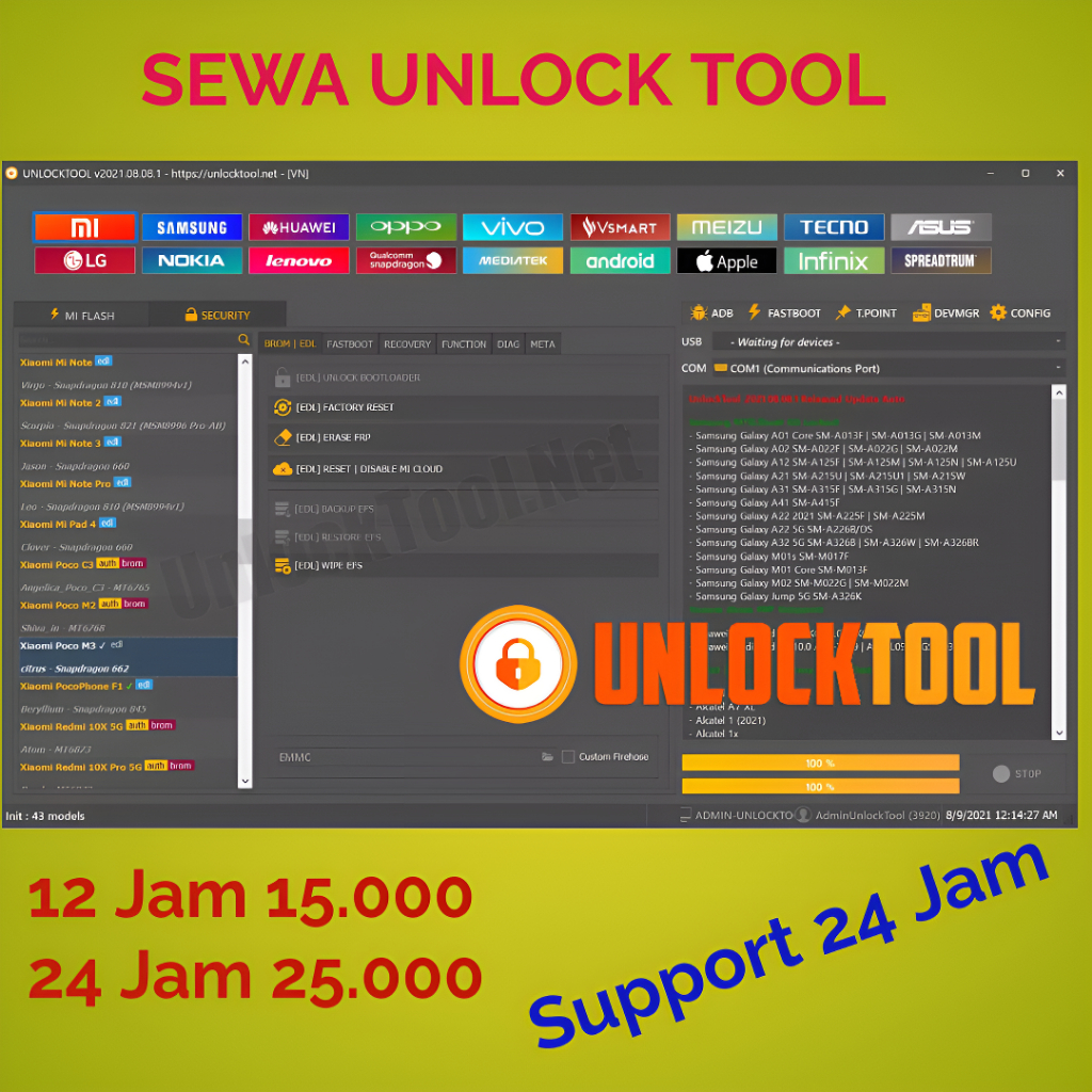 UNLOCK TOOL SUPPORT 24 JAM | FRP POLA SUPPORT NEW SECURITY