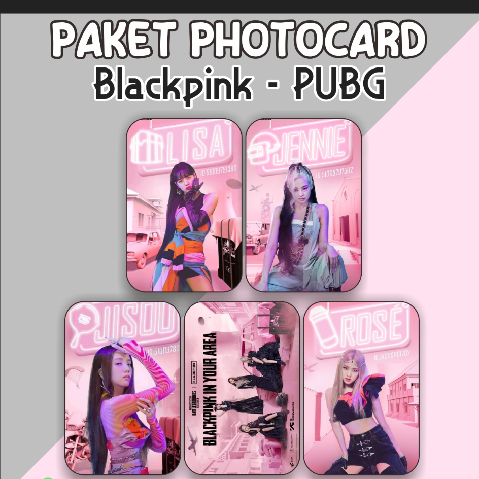 5 Lembar - PAKET PHOTOCARD BLACKPINK X PUBG PAKET HEMAT PHOTOCARD BLACKPINK PUBG POLAROID SET BLACKP